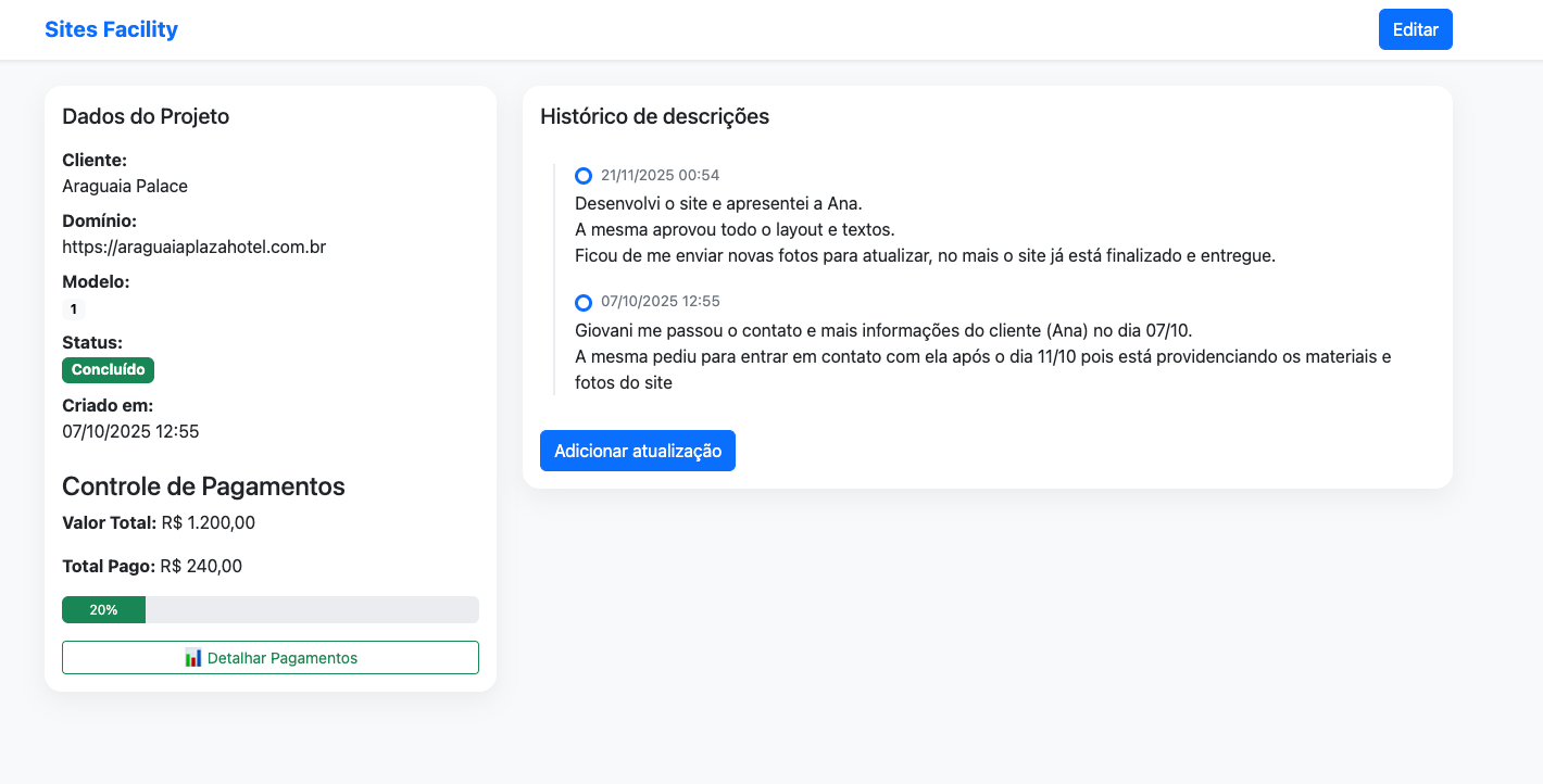 Controle de Projetos